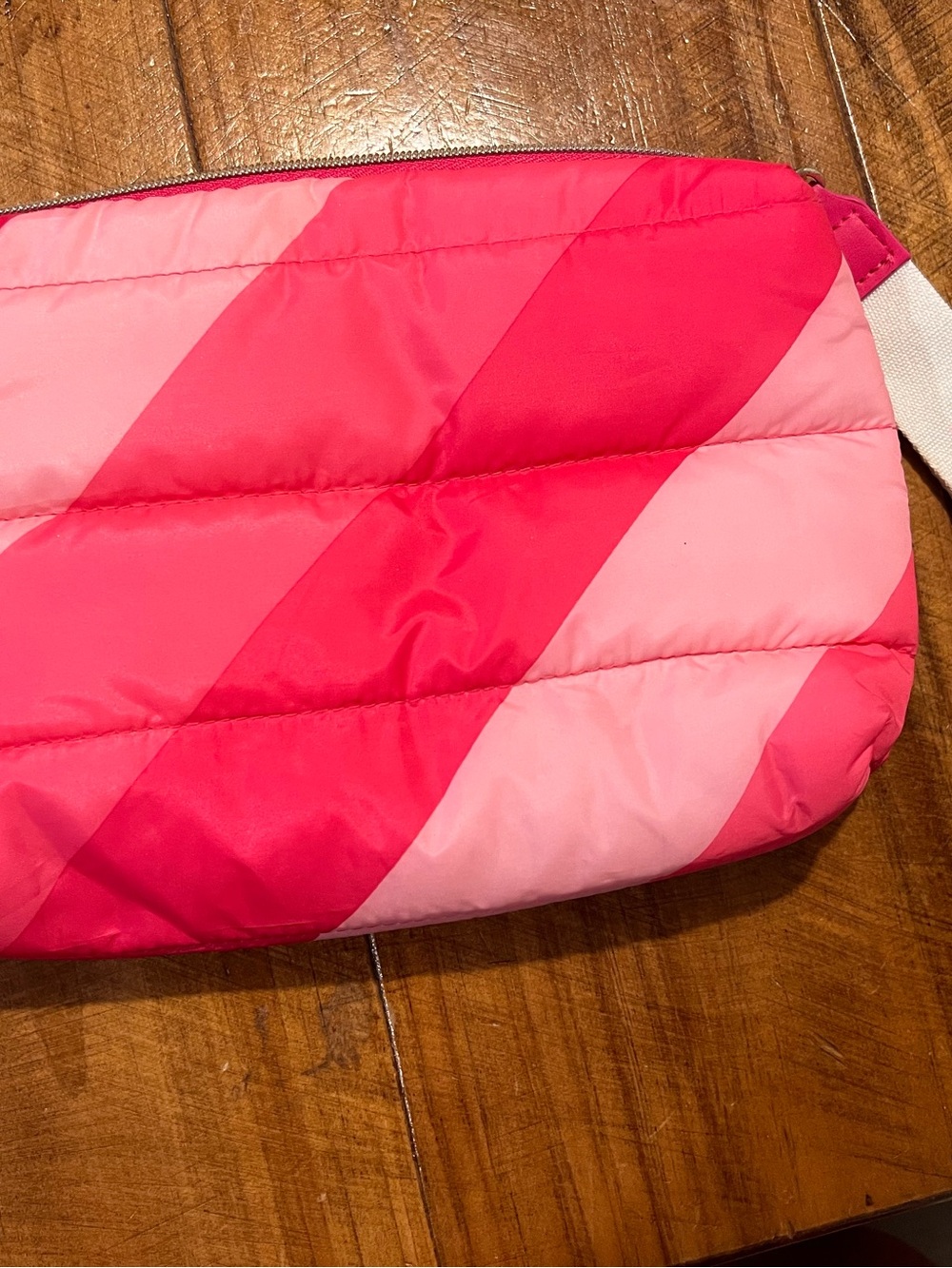 Estee Lauder Pink Striped Quilted Cosmetic Pouch